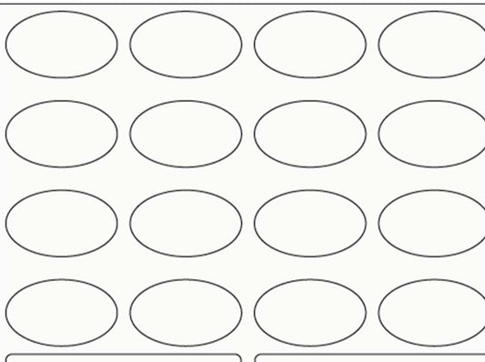 Etiketten oval 37mm endihaft weiß°