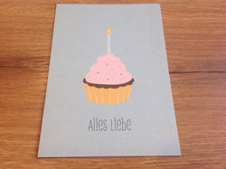 Postkarte ahoi Alles Liebe Cupcake - Polly Paper