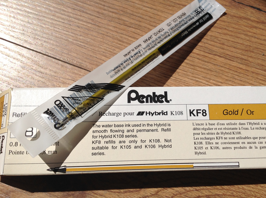 Mine gold hybrid KF8 0,8pen Pentel - Polly Paper