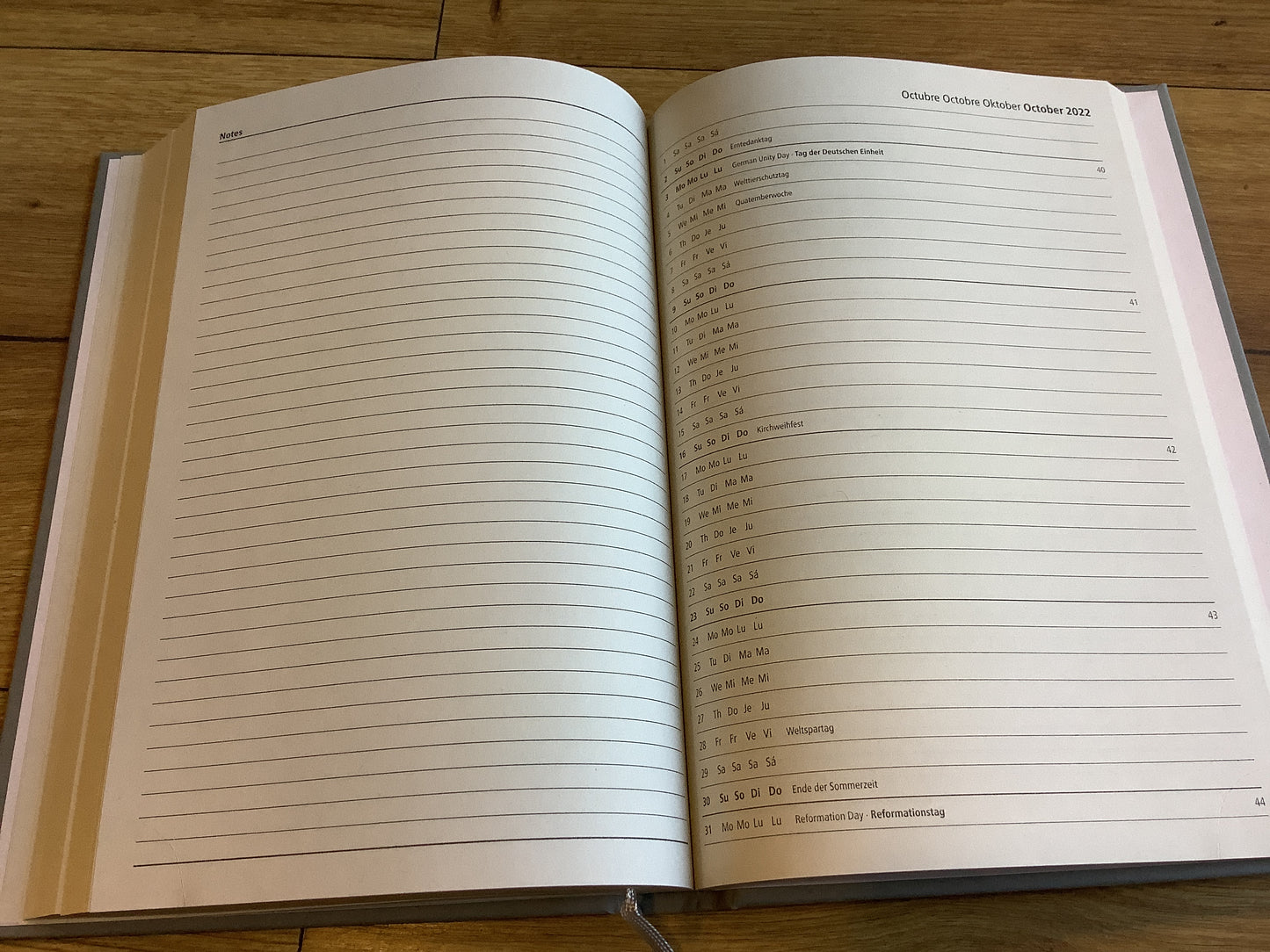 Tageskalender A5 1T/1S grau Zettler 2026