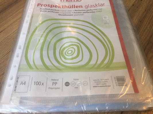 Prospekthüllen 100 glasklar A4 60µ