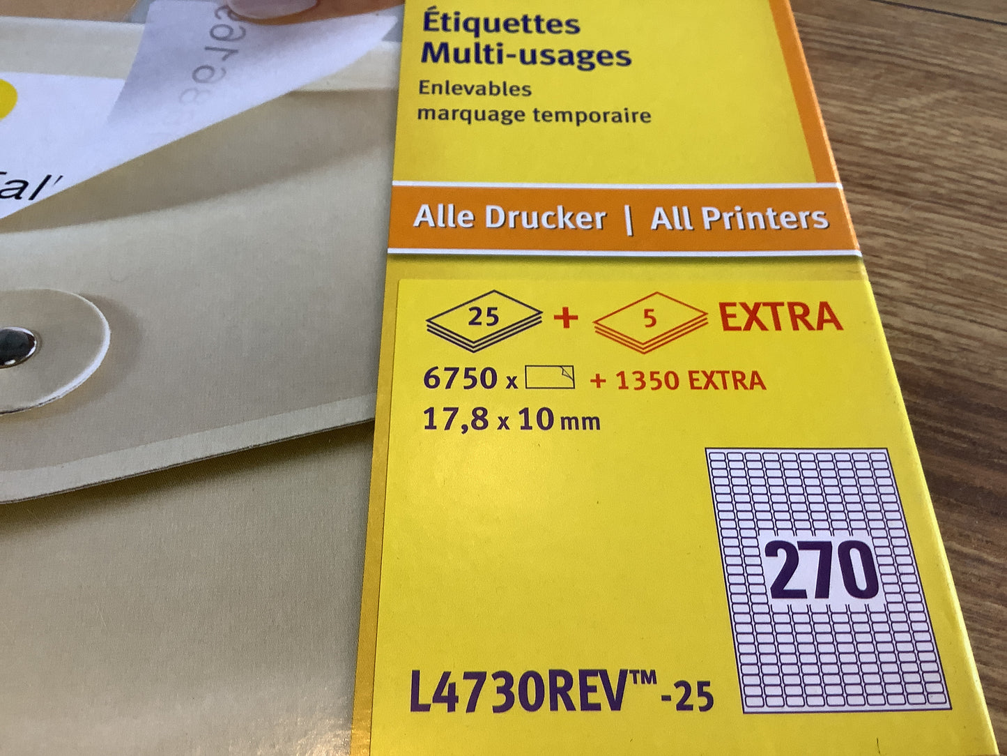 Etiketten Universal L4730REV ablösbar 18x10mm