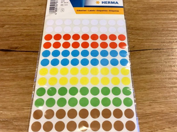 Kleine Klebepunkte von Herma in 6 Farben, 8mm-Durchmesser, Nr. 1831