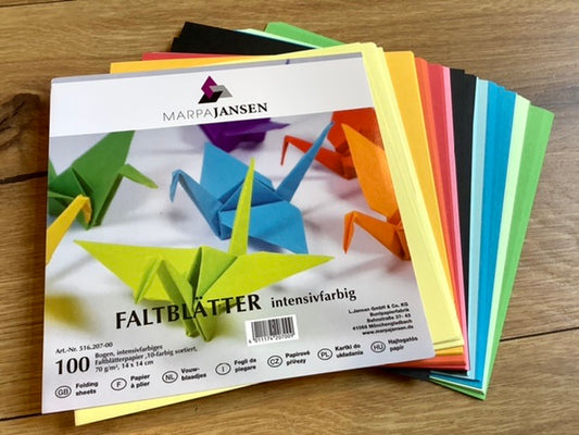 Faltblätter 14x14 100Blatt 10Farben Origami
