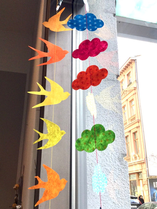 Girlande Papier-Mobile Wolken Lamalí