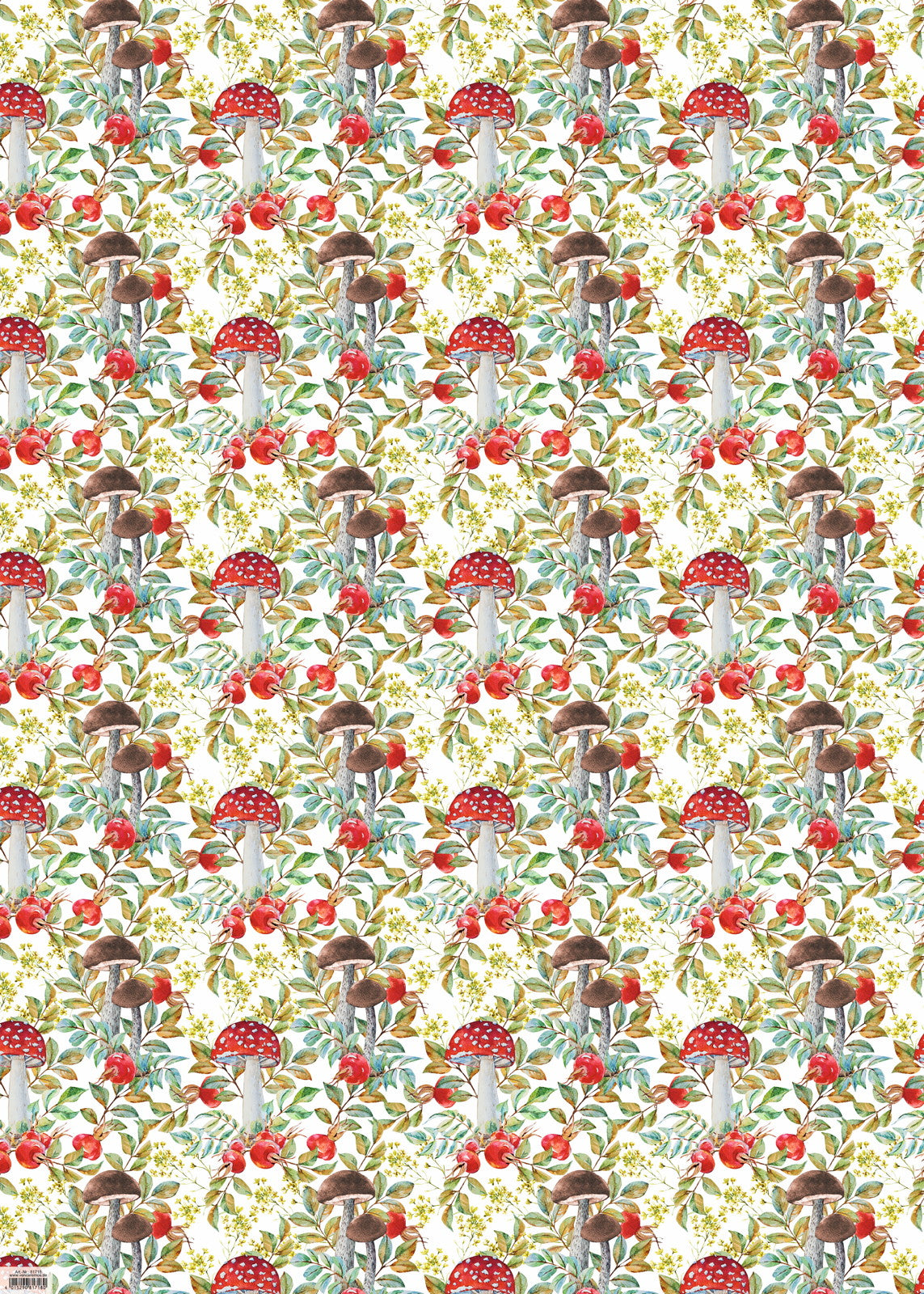 Geschenkpapier 2x Pilze Hagebutten 50x70