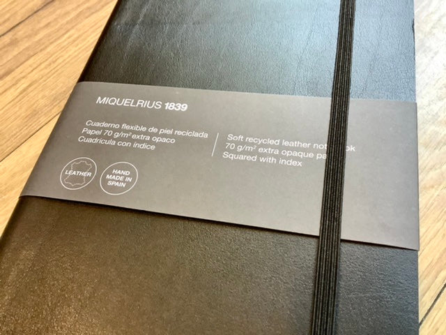 Registerbuch A5 600S schwarz kariert Recyclingleder