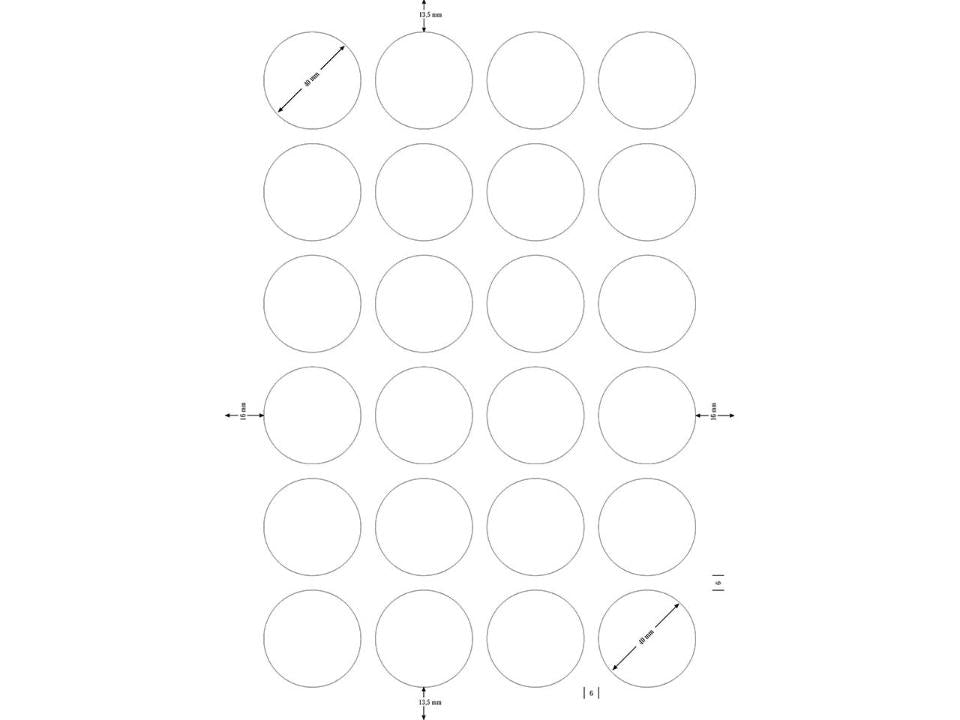 Etiketten rund 4cm Ø (auf A4-Blatt)°