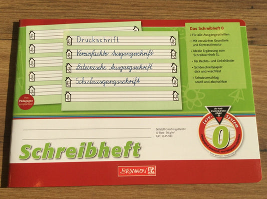 Schulheft A5 quer Lineatur 0 Schreiblernheft, sogenannten Haeuschenheft