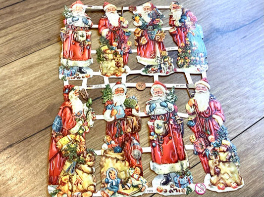 Glanzbilder Lackbilder Weihnachtsmänner 7379