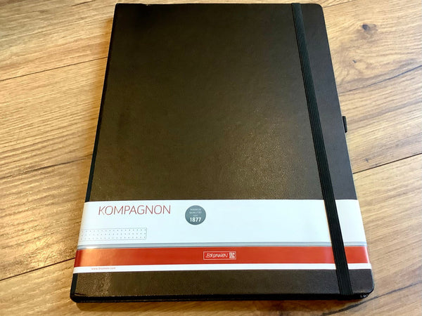 Notizbuch A4 liniert nummeriert schwarz Kompagnon Brunnen