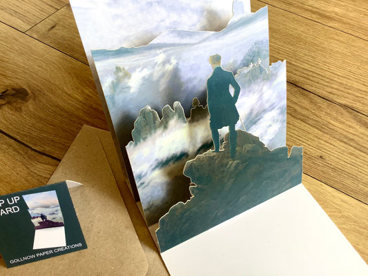 3D Pop-Up-Karte Caspar D Friedrich "Wanderer"