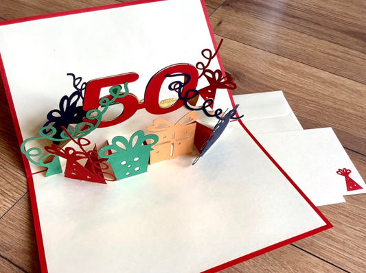 3D-Karte Pop-up 50. Geburtstag
