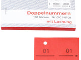 Garderobennummern 1-500 5 Nummernblöcke