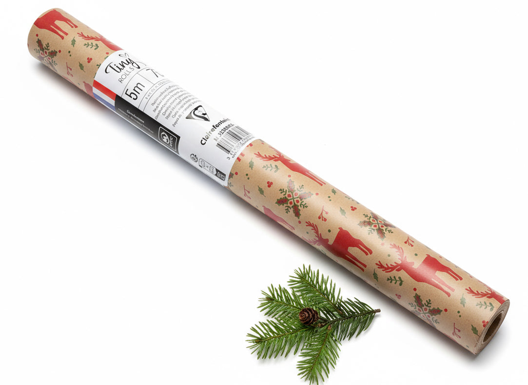 Geschenkpapierrolle X-Mas Rentier Tiny Roll 5m x 35cm