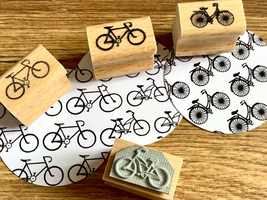 Holzstempel mit 3 Fahrradmotiven - bei Polly Paper in Berlin-Mitte