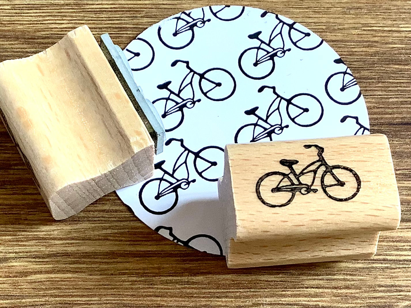 Holzstempel Fahrrad (Bunte Bordschätze)°