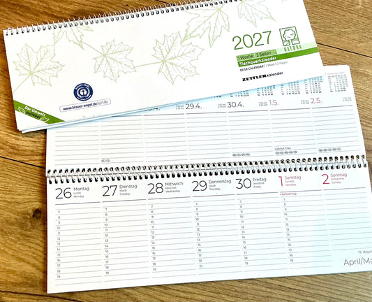Tischkalender quer 1W/2S Zettler RC 2027