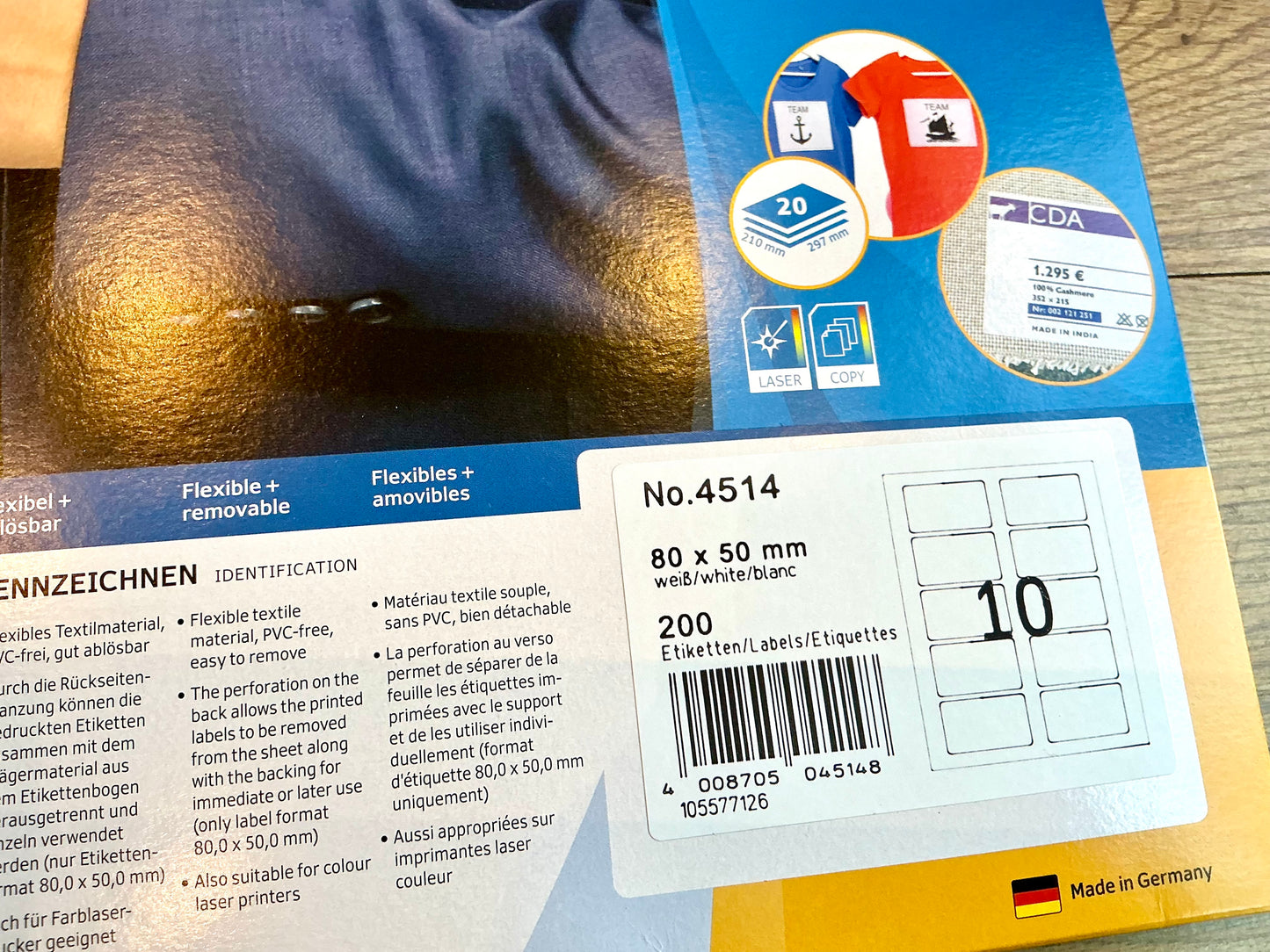 Namensetiketten Textil 200 St. 8x5cm Herma 4514