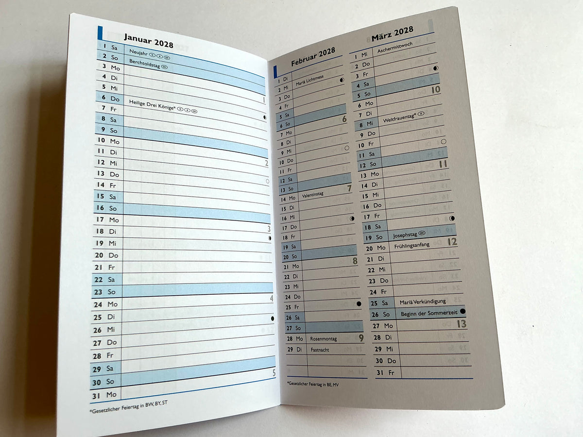 Monatsplaner Sichtkalender 9x15 braun Brunnen 2027