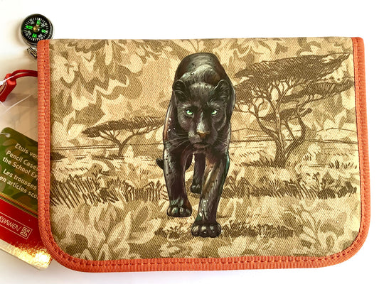 Schul-Etui 2 Klappen gefüllt Panther BRUNNEN