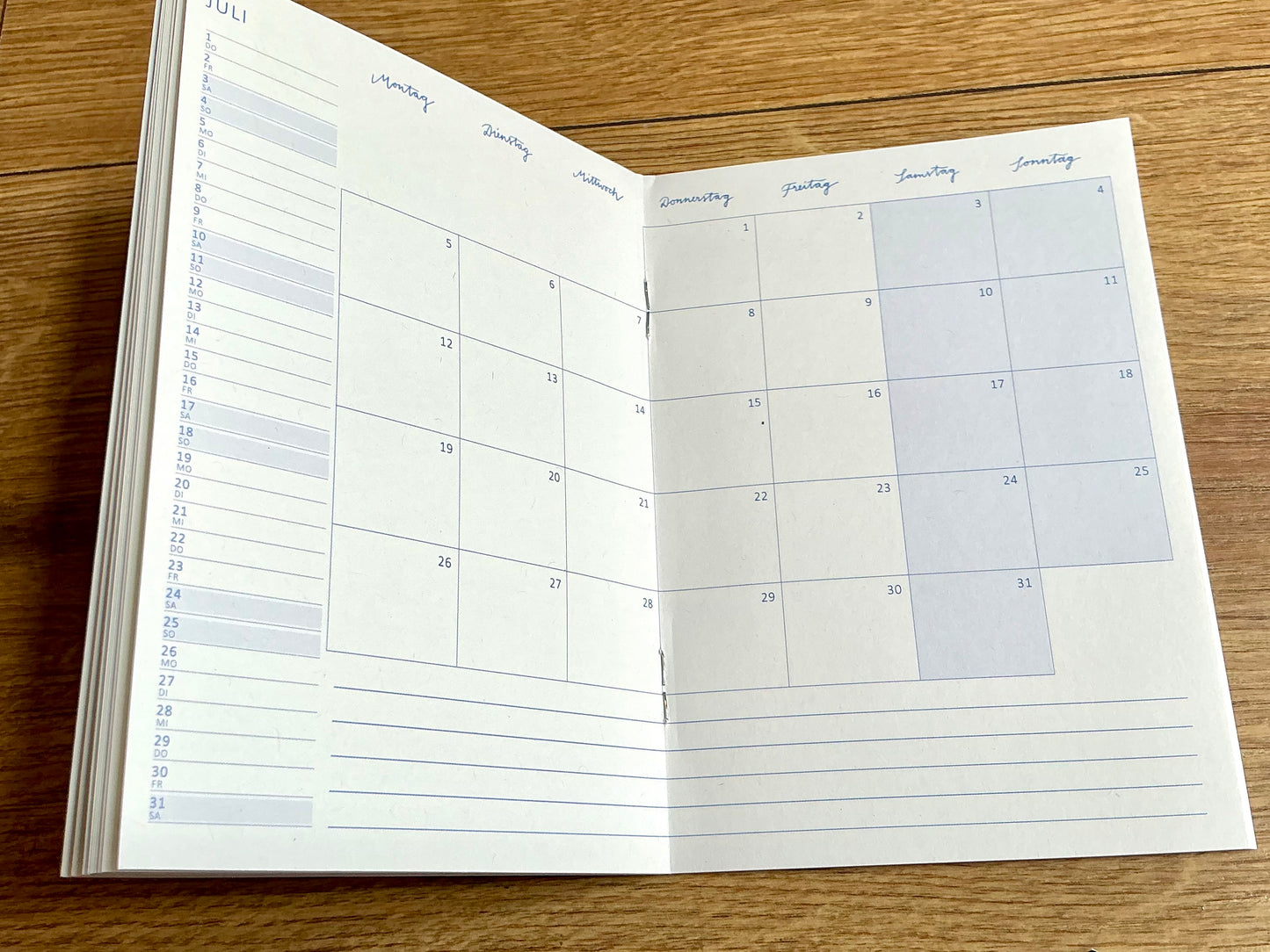 Taschenkalender A6 Monatsplaner (Eine der Guten) blau 2027