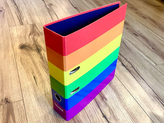 Ordner Regenbogen Streifen Falken 8cm