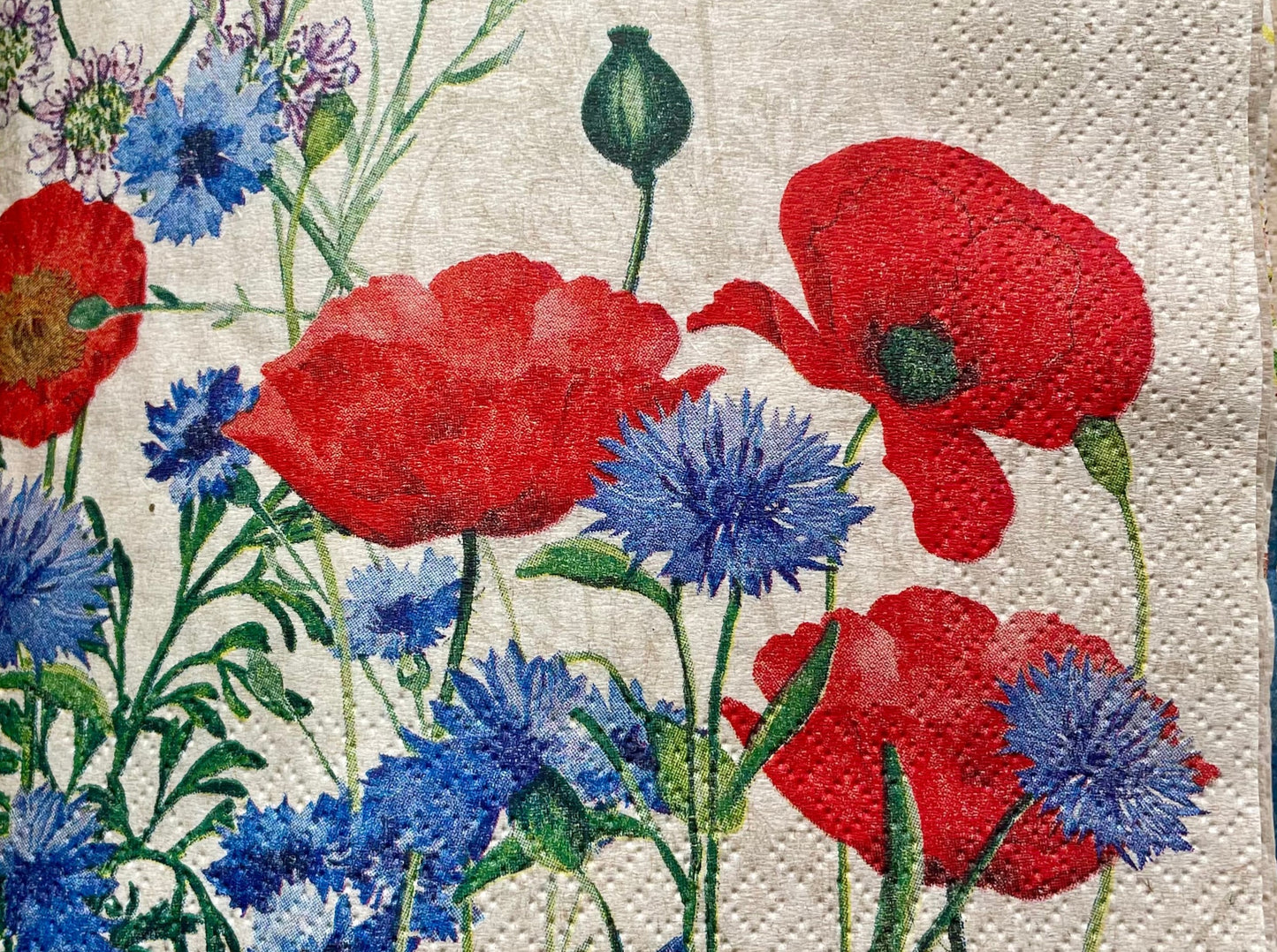 Servietten Mohn 25x25cm 100% Recycling