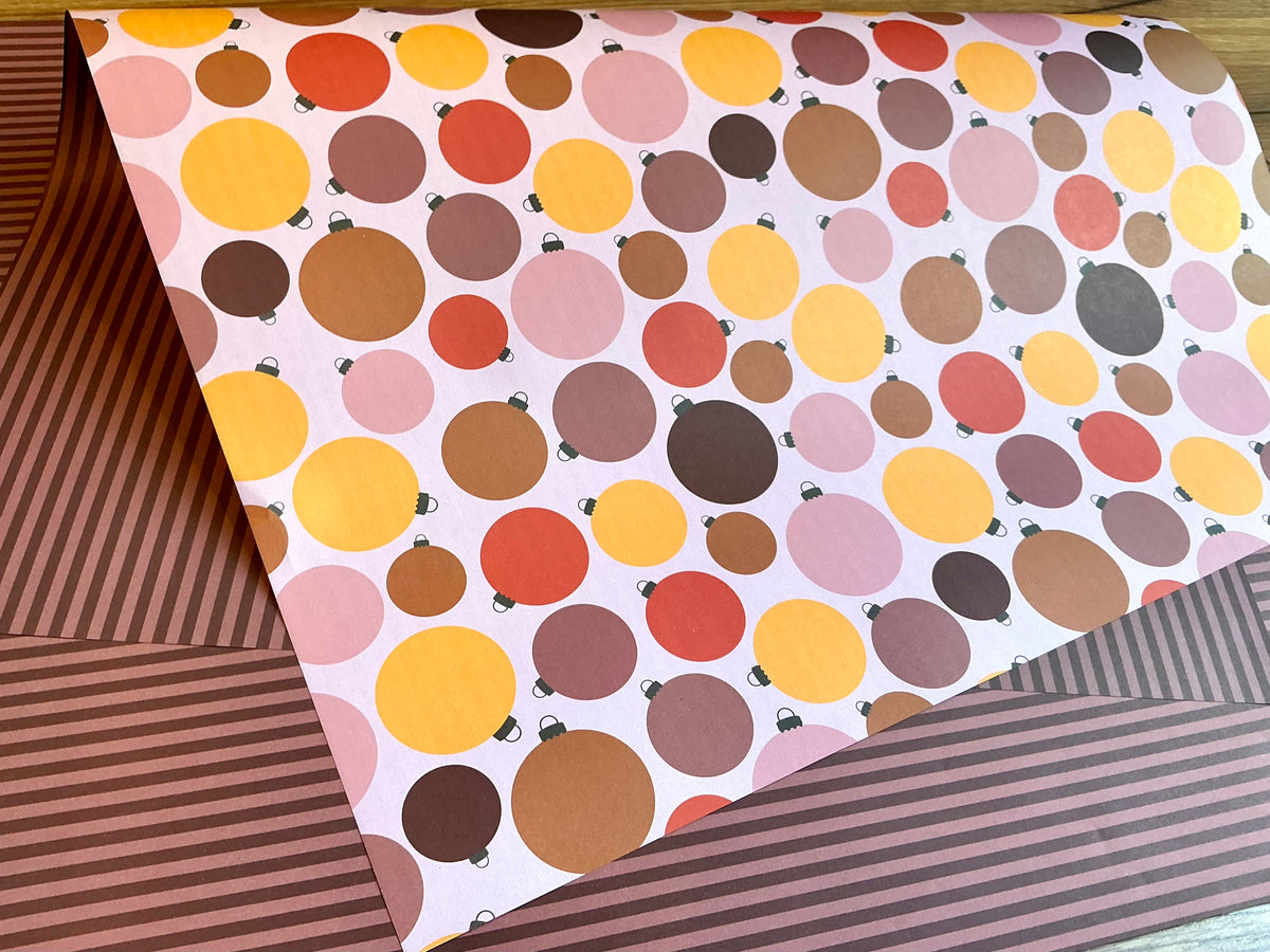 Geschenkpapier Baumkugeln Weihnachten doppelseitig RC