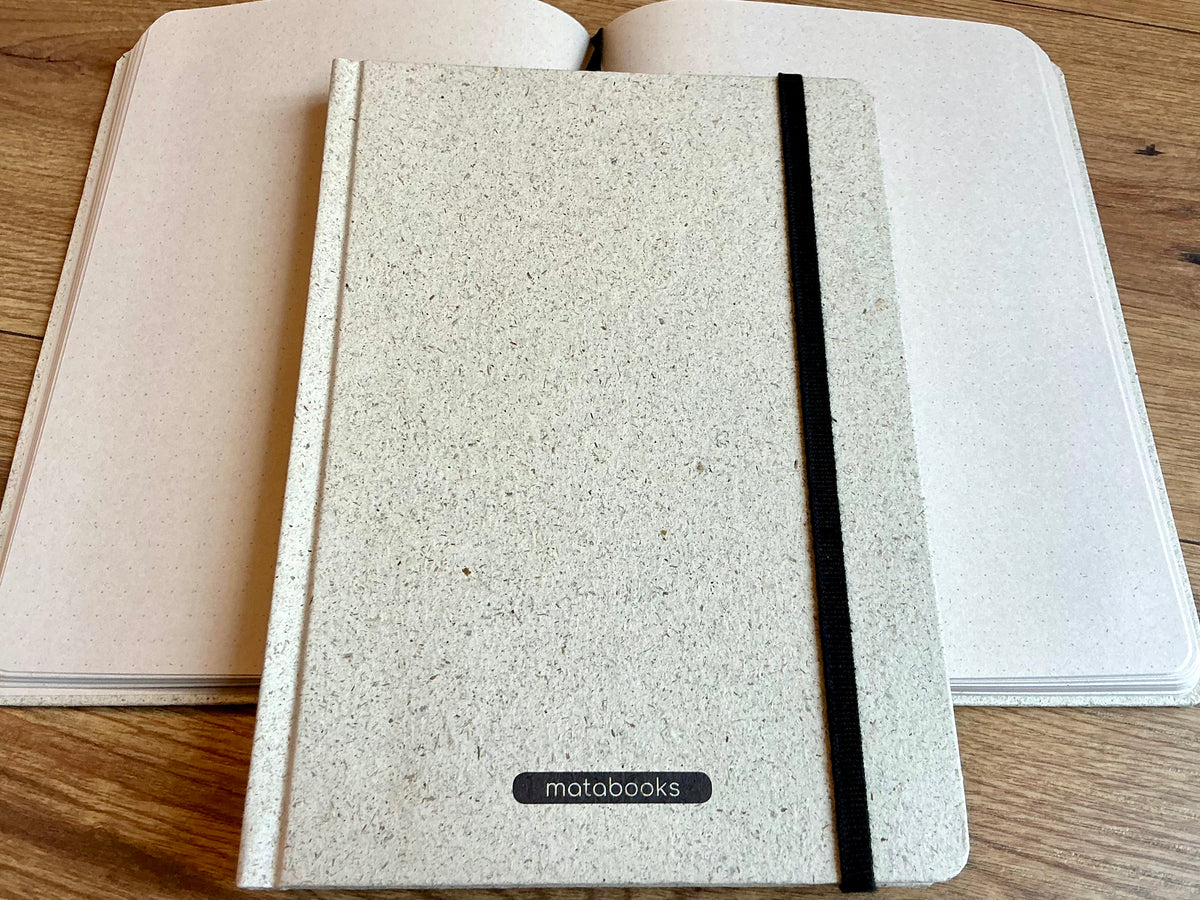 Notizbuch A5 Nari punktiert Graspapier vegan
