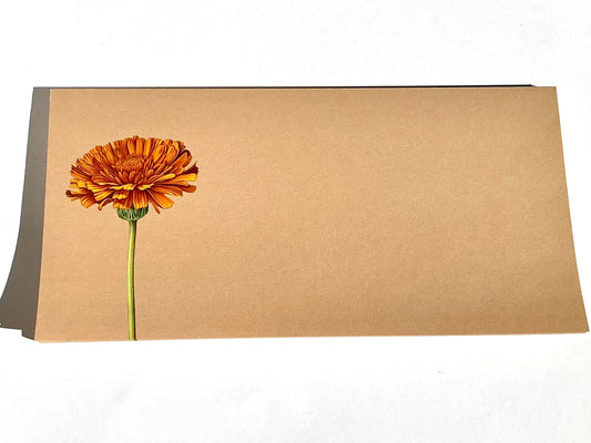 Notizblock lang quer Ringelblume RC "30x40" 10x21cm