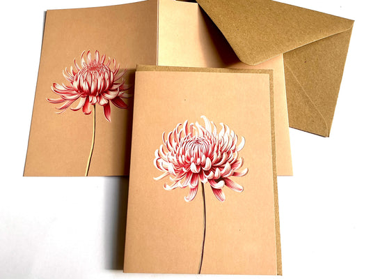Doppel-Klappkarte A6 Chrysantheme ("30x40") Leporellokarte