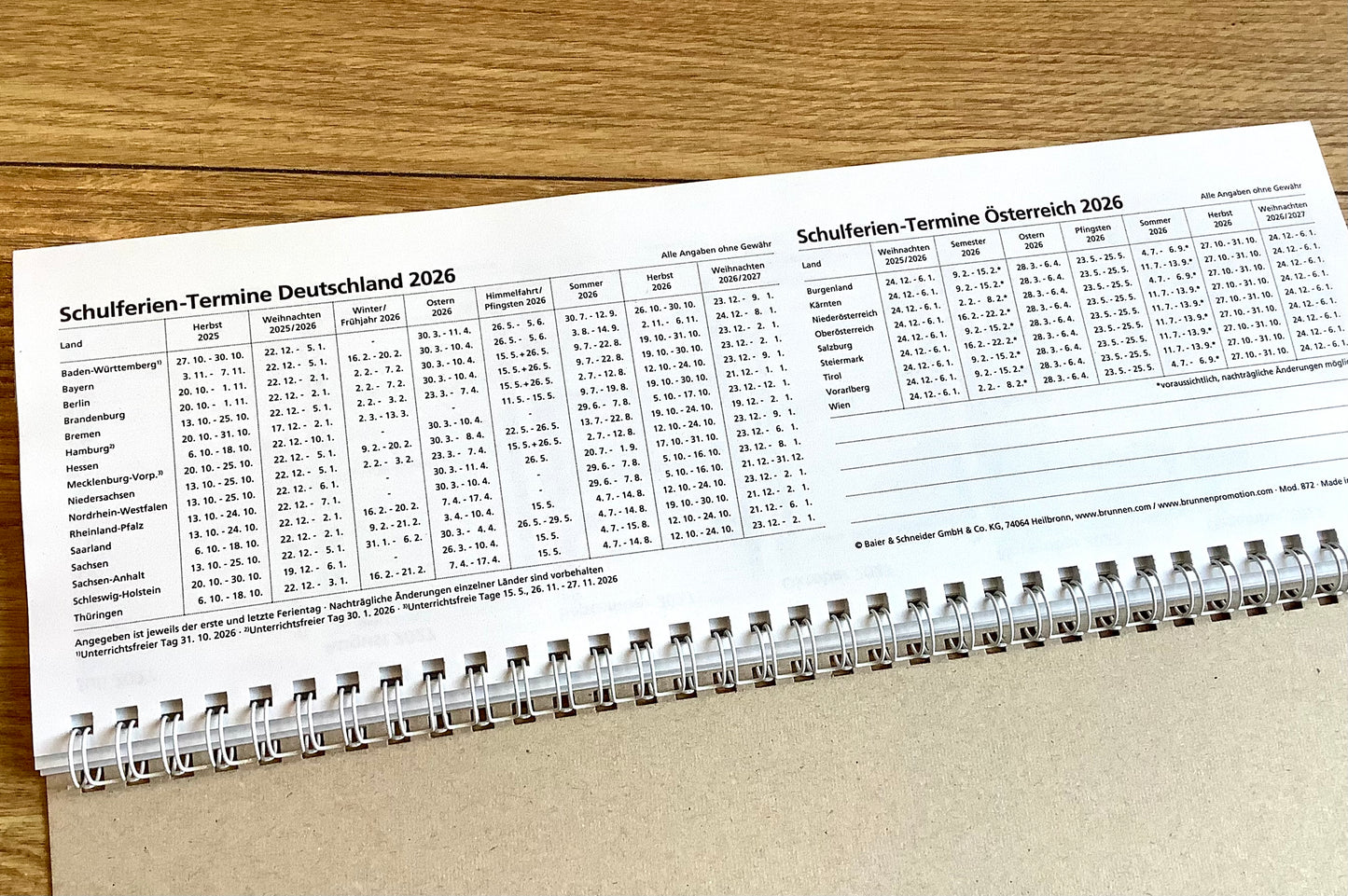 Tischkalender quer RC Grüner Baum 1W/2S 2026