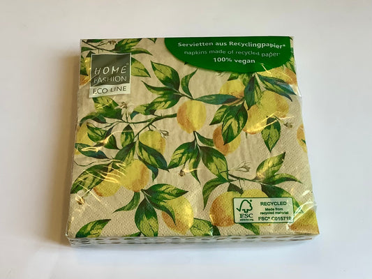 Servietten Zitronen eco 100 % Recycling