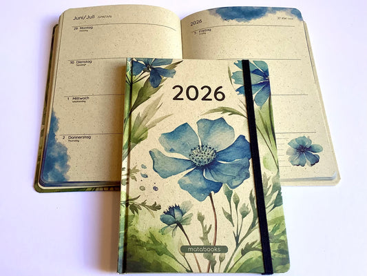 Wochenkalender A5 matabooks Spring green Graspapier 2026