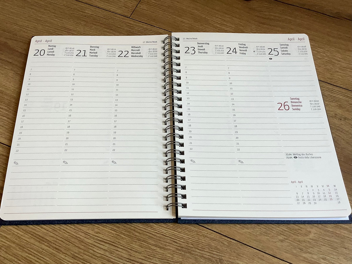 Wochenkalender Spiralbuch A5 1W/2S Forest 2027