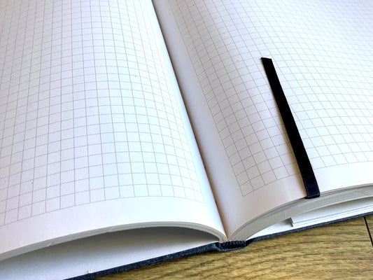 Notizbuch kariert 17x24 Eco Hardcover dunkelblau