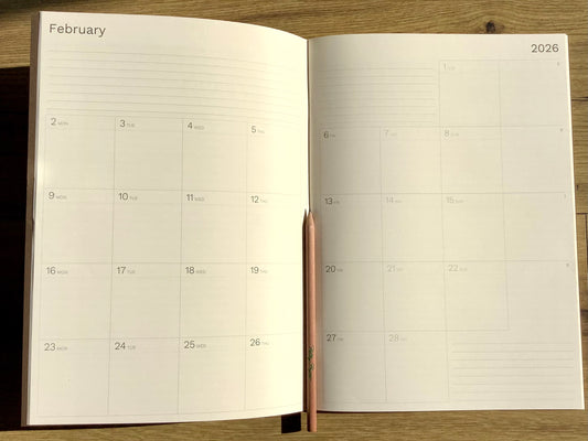 Monatsplaner plus A4 Octàgon cappuccino 2026