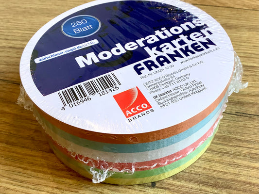 Moderationspapier rund 9,5cm 250Blatt 6 Farben