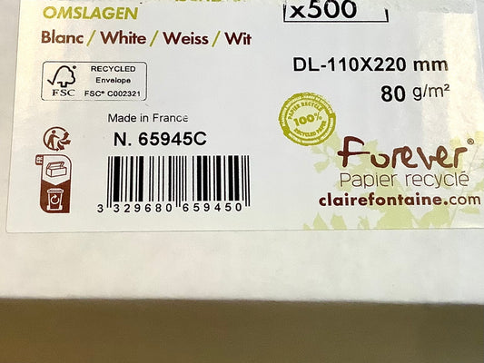 Briefumschläge DIN lang 500St. recyclingweiß 80g HK