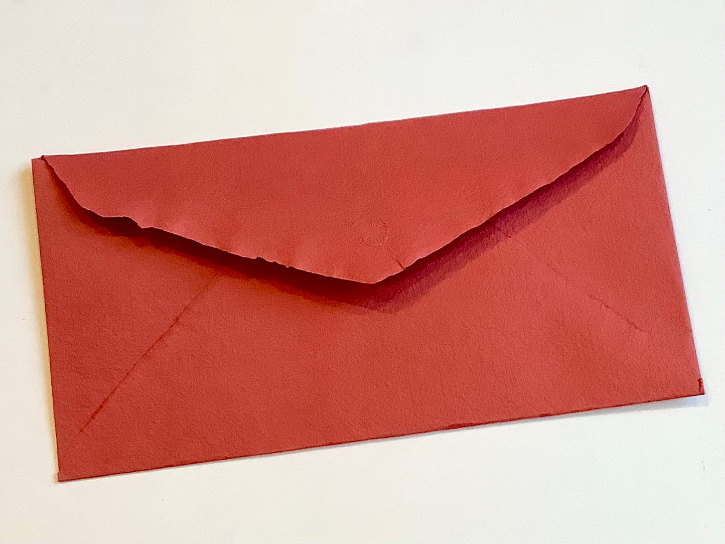 Bütten-Kuvert DL 11x22 ziegelrot l'Oliver handgeschöpft