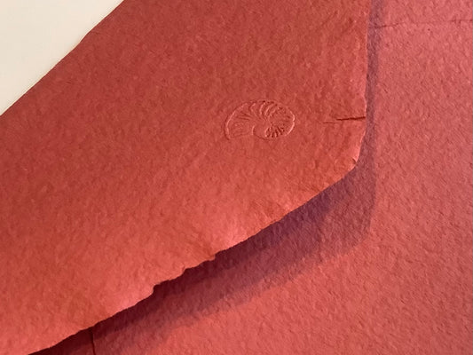 Bütten-Kuvert DL 11x22 ziegelrot l'Oliver handgeschöpft