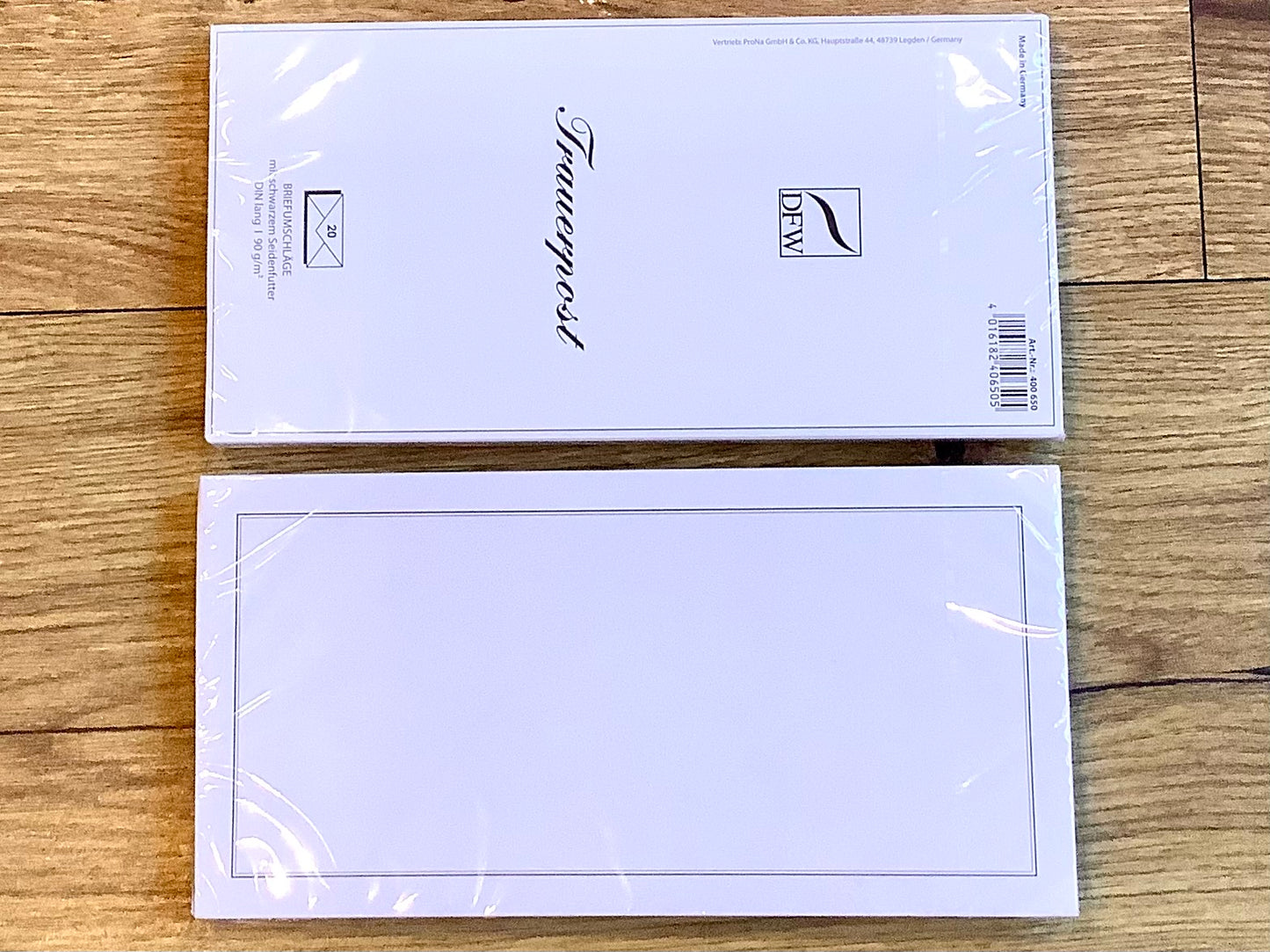 Briefumschläge f. Traueranzeigen 20x DIN lang DFW