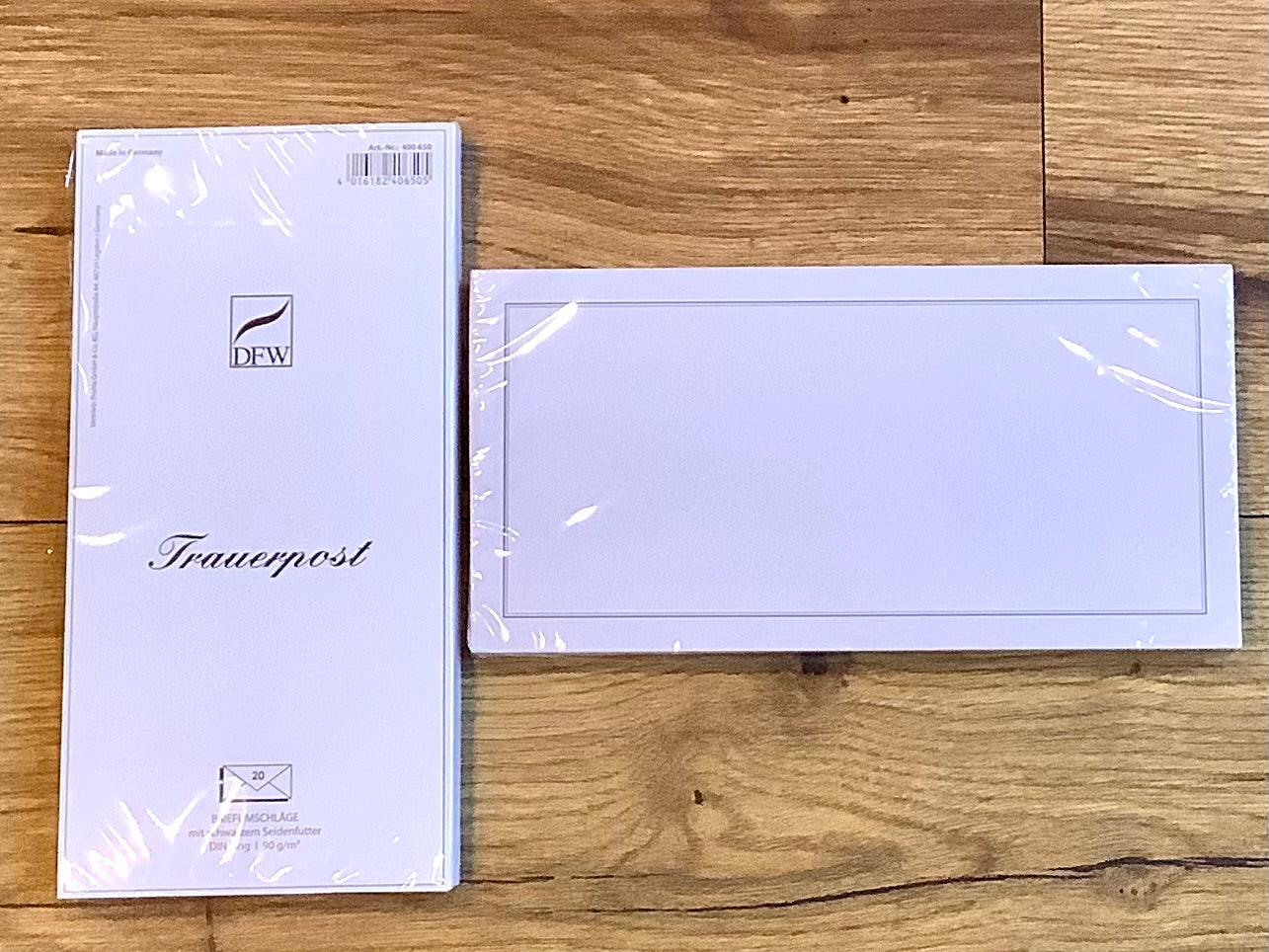 Briefumschläge f. Traueranzeigen 20x DIN lang DFW