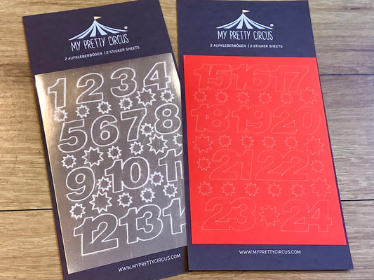 Zahlensticker Aufkleber 1-24 Advent (My Pretty Circus)