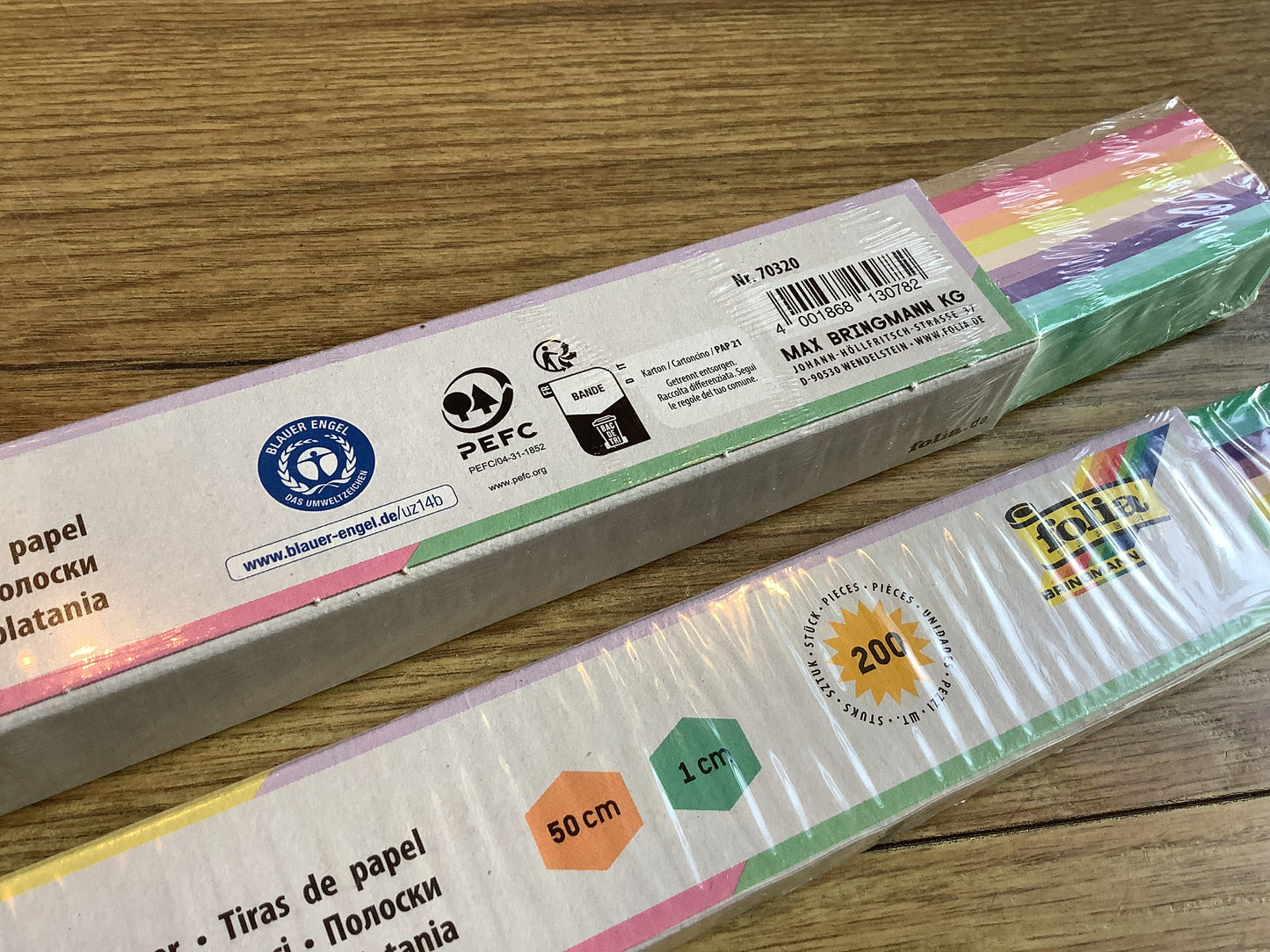 Papierstreifen 200 Flechtstreifen 50cm lang bunt folia°