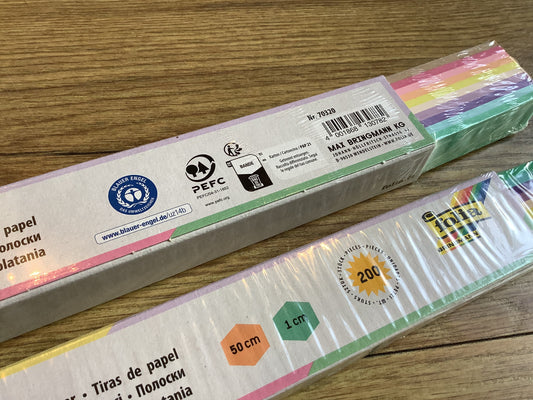 Papierstreifen 200 Flechtstreifen 50cm lang bunt folia°