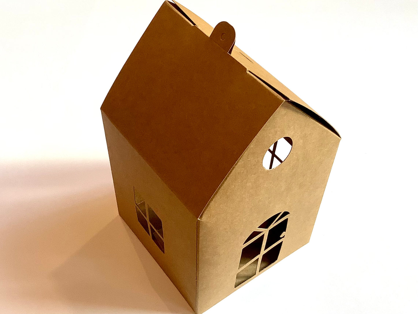 Papphaus 6x Lebkuchenhaus folia Kraftkarton 11x11x19cm