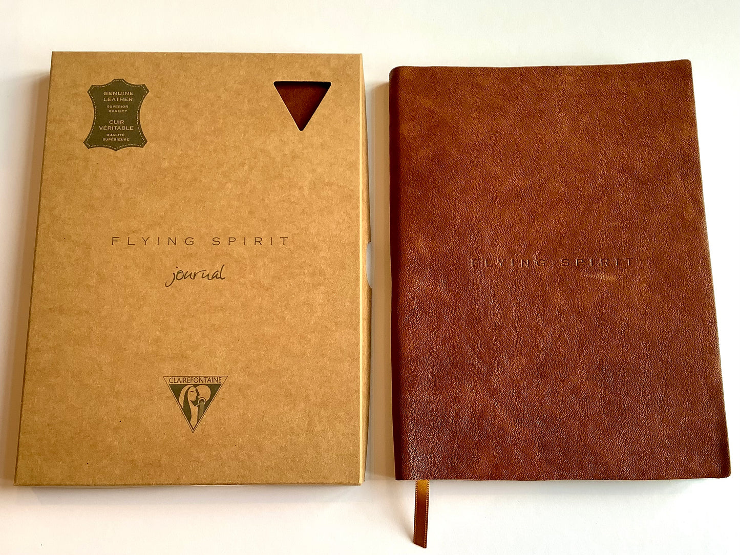 Notizbuch A5 liniert Ledereinband Cognac Clairefontaine