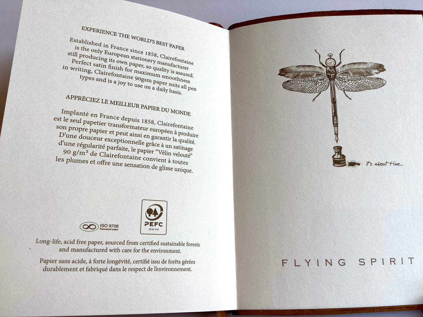 Notizbuch A5 liniert Ledereinband Cognac Clairefontaine